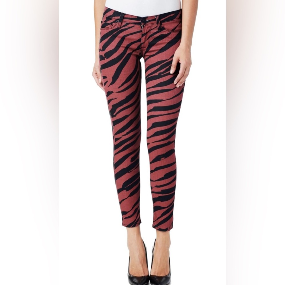 Hudson Women's Denim Jeans KRISTA SUPER SKINNY Red Camo Print